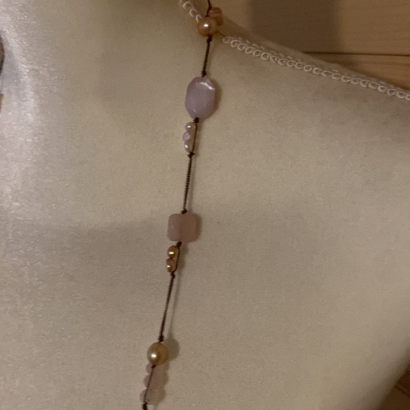 Silpada pink natural stone necklace. - Picture 3 of 4